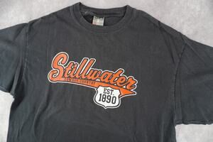 Hanes Beefy-T Stillwater Cowboy Country Est. 1890 Black Graphic Tee L
